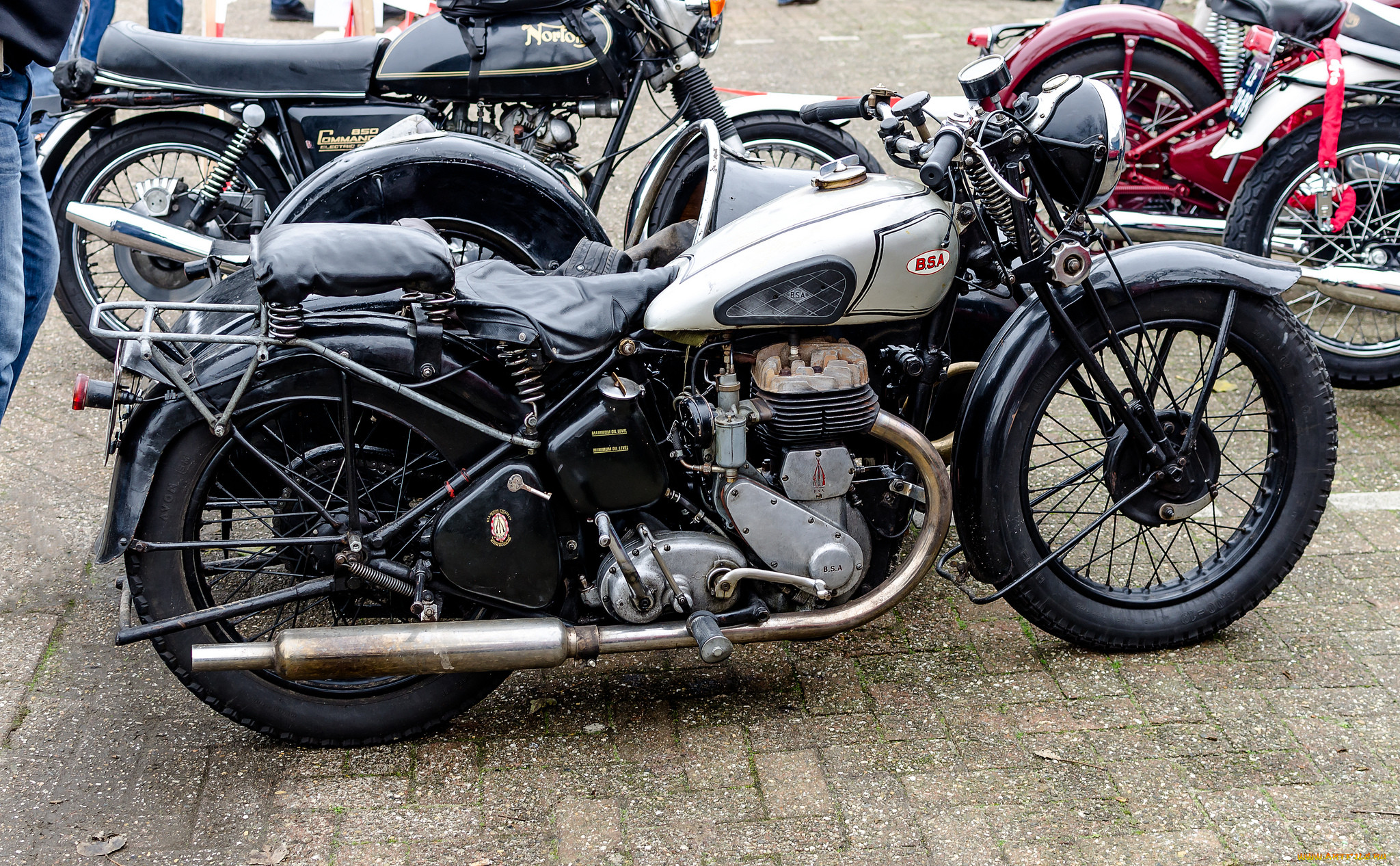 bsa m 20 with sidecar 1945, , bsa, , , , 